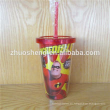 Zhuosheng plástico vaso, vaso de plástico de alta calidad doble pared 450ML